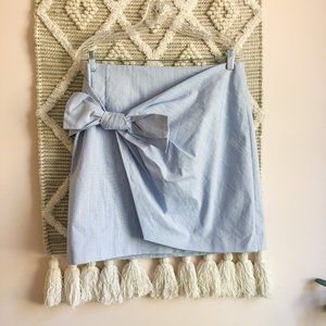 Loft Bow Detail Skirt Size 12 - Light Blue/White